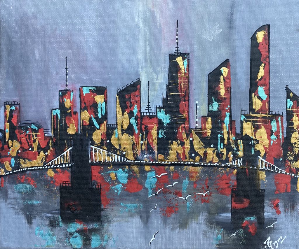 London skyline painting